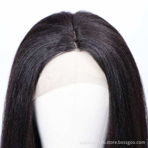 Premium synthetic lace front wigs vendors long yaki straight wig black high quality wigs for women